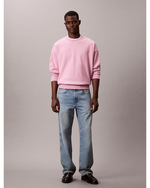 Calvin Klein Pink Relaxed Monogram Sweatshirt for men