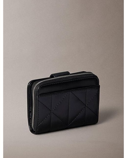 Calvin Klein Black Quilted Rfid Emblem Logo Wallet