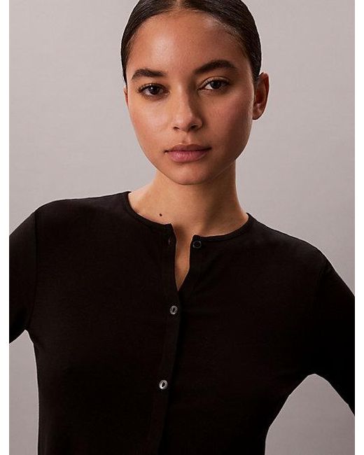 Calvin Klein Black Lounge Cardigan Ultra Soft Modal