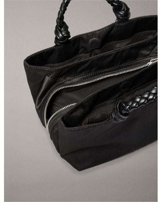 Calvin Klein Black Satin Knotted Bag