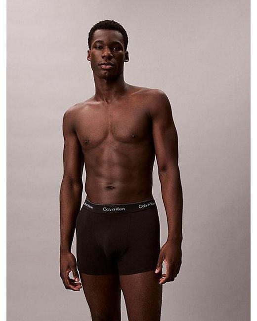 Calvin Klein Multicolor 3 Pack Relaxed Trunks Icon Cotton Stretch for men