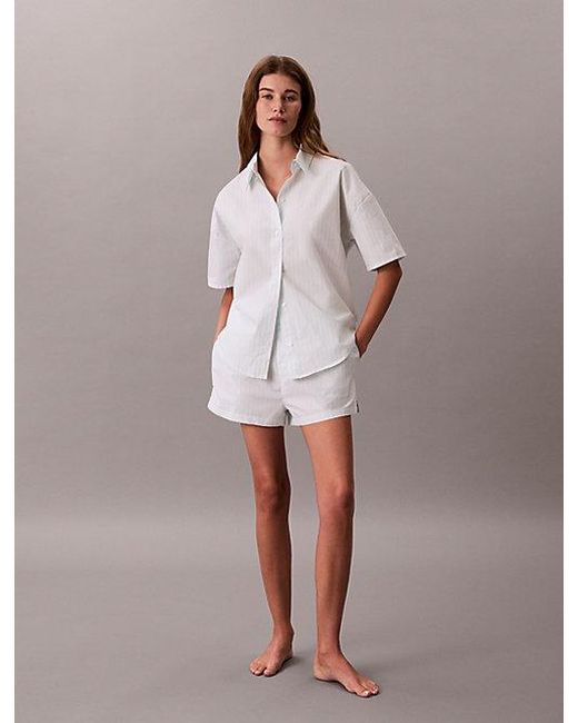 Calvin Klein Multicolor Shorts Pyjama Set Cotton Poplin