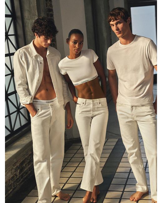 Calvin Klein White Barrel Fit Jeans