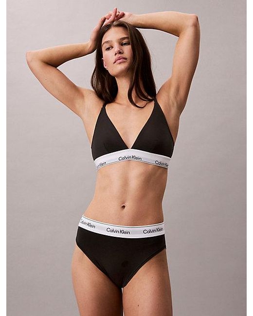Calvin Klein Black High Waist Bikini Briefs Icon Cotton Modal
