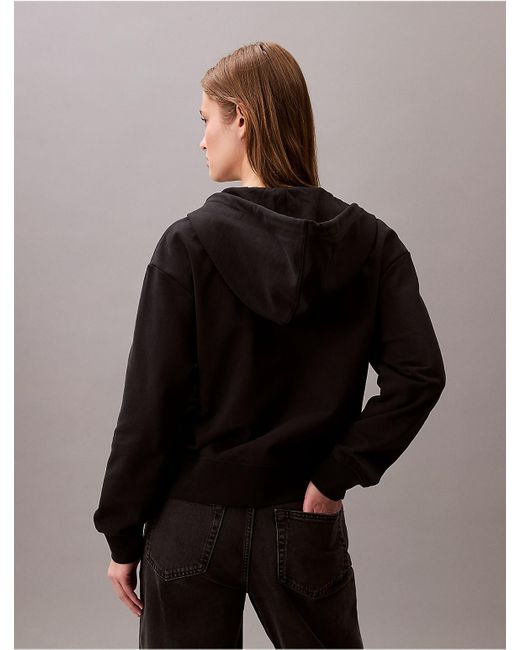 Calvin Klein Black Monogram Zip Up Hoodie