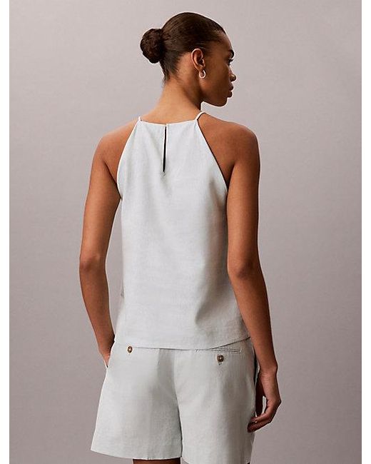 Calvin Klein Gray Jeans Linen Blend Cami Top