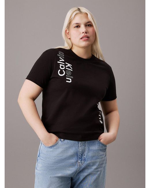 Calvin Klein Black Plus Size Multi Logo T-shirt