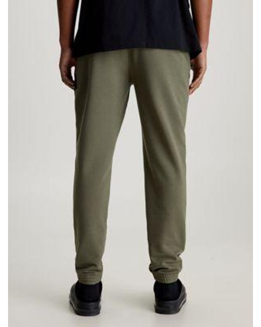 Calvin Klein Skinny Badge-Jogginghose aus Frottee in Green für Herren