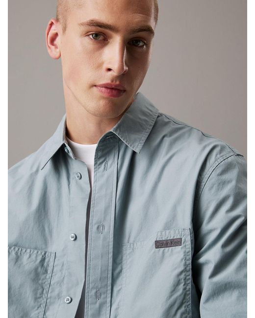 Chemise Relaxed En Popeline De Coton Calvin Klein pour homme en coloris Blue
