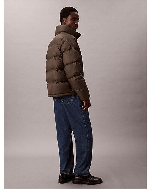 Calvin Klein Blue Channelled Down Puffer Jacket for men