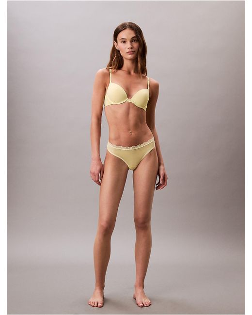 Calvin Klein Multicolor Microfiber Stretch With Lace Thong
