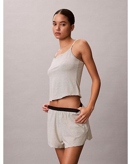 Calvin Klein White Pyjama Shorts Ultra Soft Modal