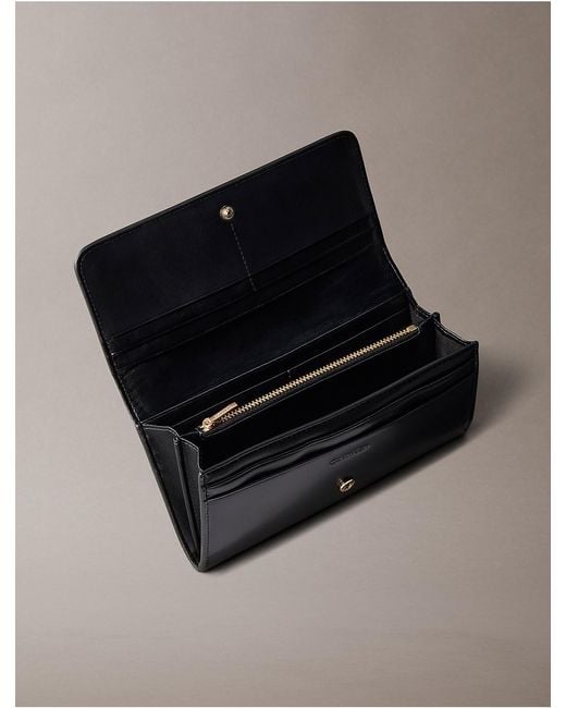 Calvin Klein Black Monogram Hardware Long Wallet