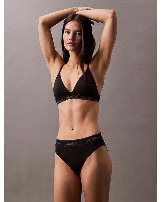 Calvin Klein Brown Bikini Bottoms Modern Logo