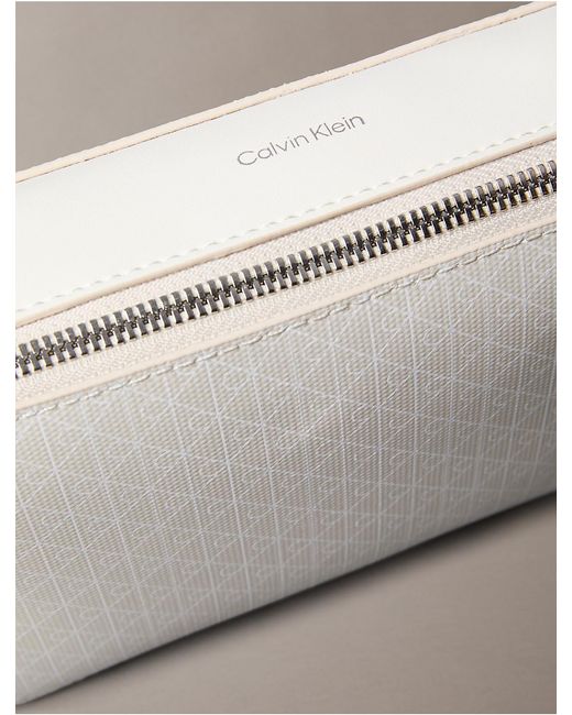 Calvin Klein Gray Allover Emblem Logo Camera Bag