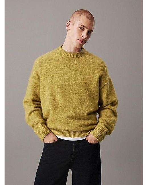 Calvin Klein Pluchen Trui Van Wolmix in het Green voor heren