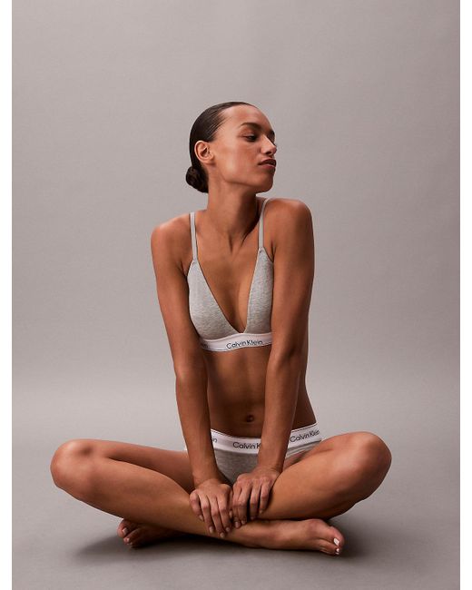 Calvin Klein White Lightly Lined Triangle Bralette