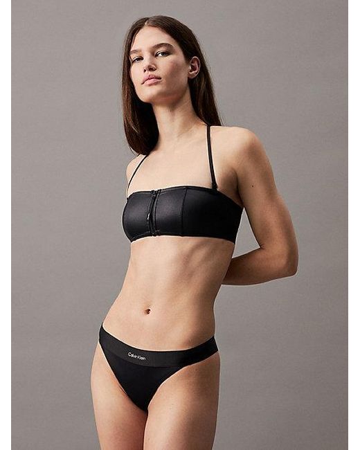 Calvin Klein Black Bandeau Bikini-Top - CK Refined