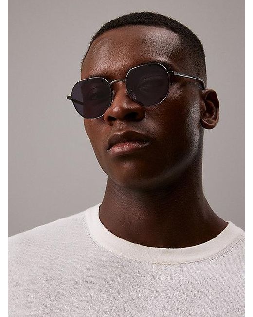 Calvin Klein Blue Round Sunglasses