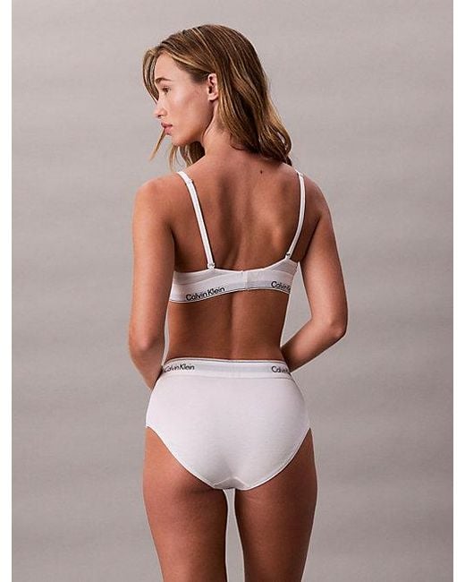 Calvin Klein White High Waist Bikini Briefs Icon Cotton Modal
