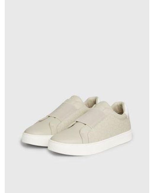 Zapatos slip-on con logo Calvin Klein de color White