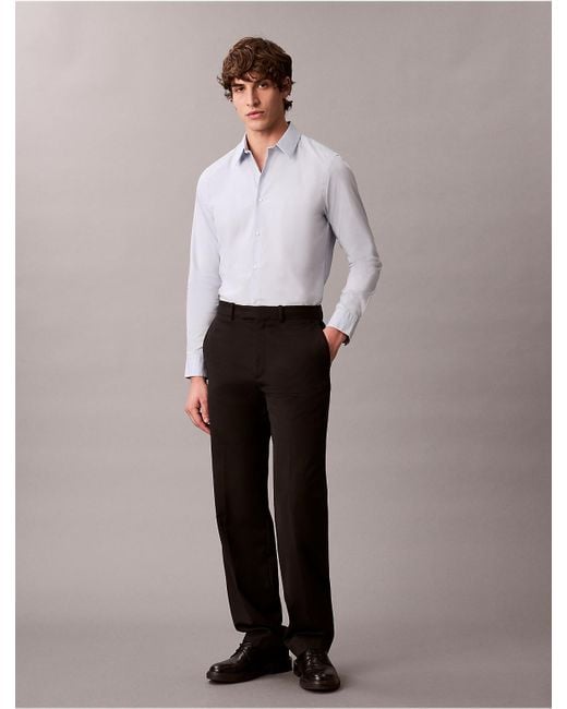 Calvin Klein White Slim Stretch Button-Down Shirt for men