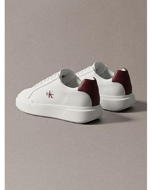 Calvin Klein Metallic Leather Durable Traction Chunky Trainers