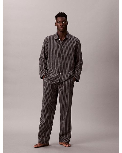 Calvin Klein Brown Flannel Pyjama Pants for men