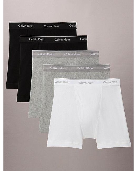 Calvin Klein Multicolor 5 Pack Boxer Briefs Cotton Classics for men