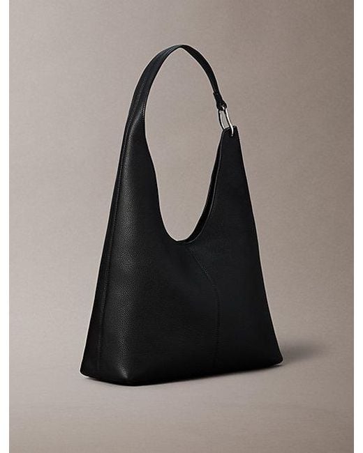 Calvin Klein Black Slouchy Leather Medium Shoulder Bag