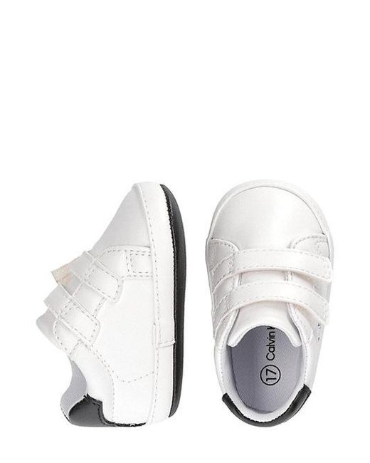 Calvin Klein White Jeans Baby Signature Velcro Trainers for men