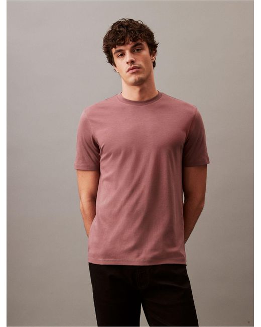 Calvin Klein Red Supima Cotton Crewneck T-shirt for men
