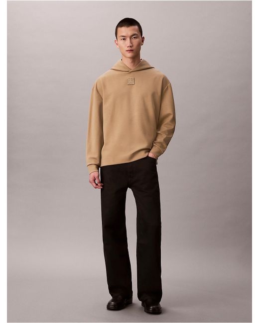Calvin Klein Natural Wool Blend Emblem Logo Hoodie for men