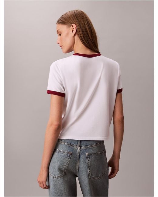 Calvin Klein Multicolor Calvin Klein Monogram Logo Slim Ringer T-Shirt