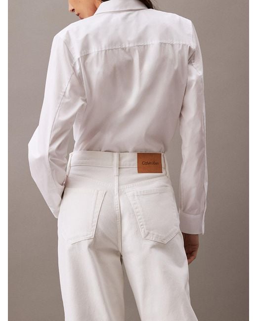 Calvin Klein White Barrel Fit Jeans