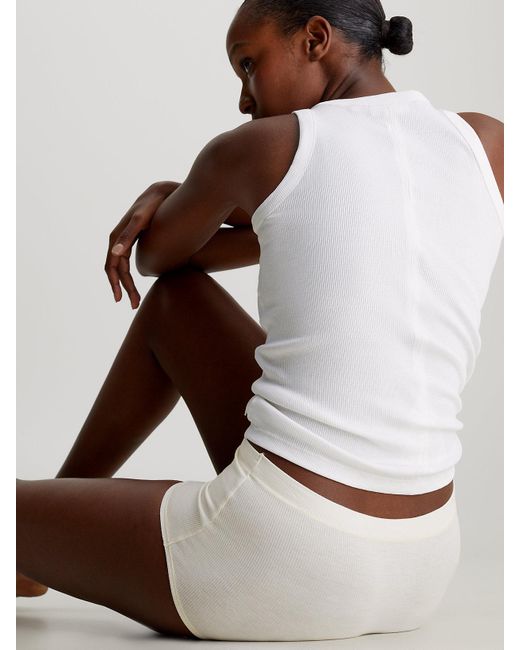 Short garçon - Ideal Modal Rib Calvin Klein en coloris White