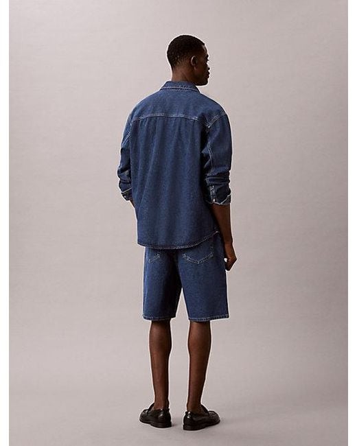 Calvin Klein Blue Jeans 90S Logo Denim Shorts for men