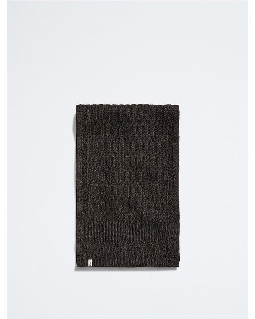 Calvin Klein Black Solid Cable Knit Scarf for men