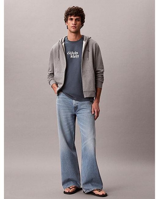 Calvin Klein Blue Jeans Relaxed Logo T-Shirt for men