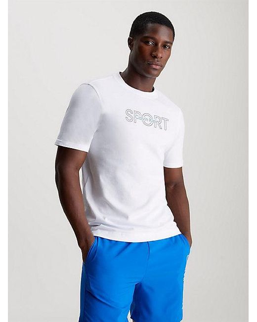 Calvin Klein Logo-Gym-T-Shirt in White für Herren