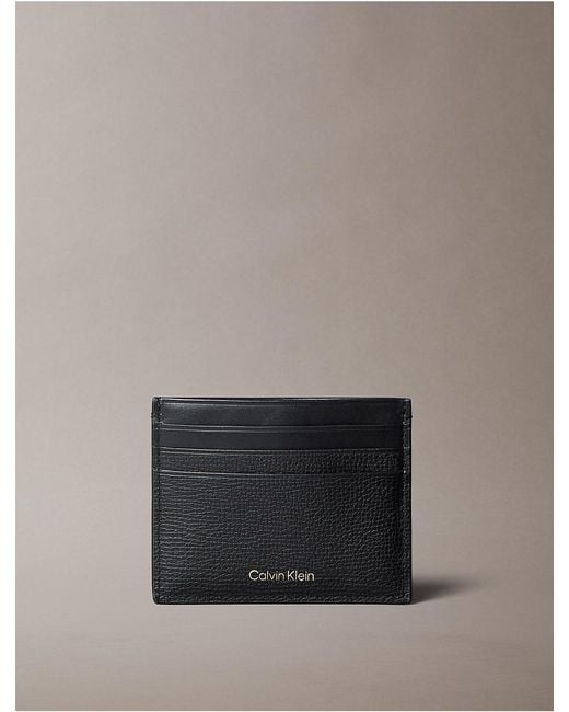 Calvin Klein Gray Leather Classic Card Case for men