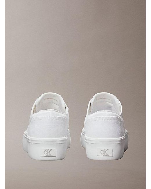 Calvin Klein Metallic Graz Canvas Platform Logo Trainers