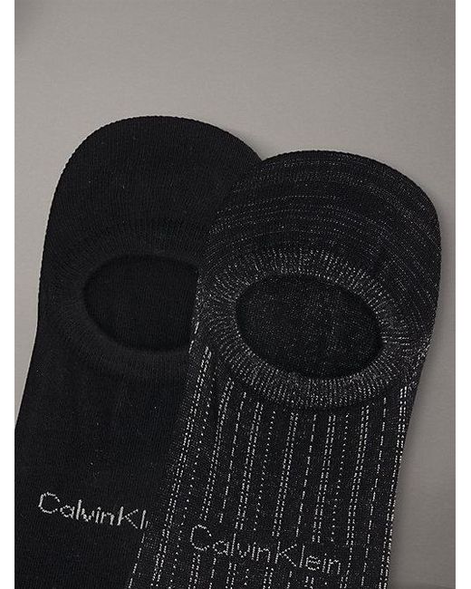 Calvin Klein Black 2 Pack Soft Stripe Invisible Socks for men