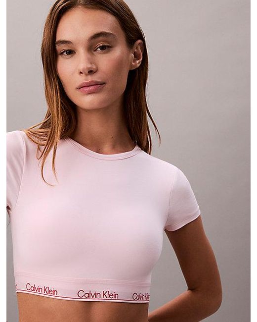 Calvin Klein Pink T-Shirt Bralette Icon Cotton Modal