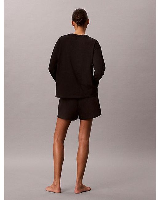 Calvin Klein Black Cotton Jersey Lounge Shorts
