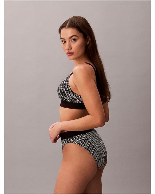 Calvin Klein Multicolor Graphic Monogram Microfiber Stretch Lightly Lined Bralette