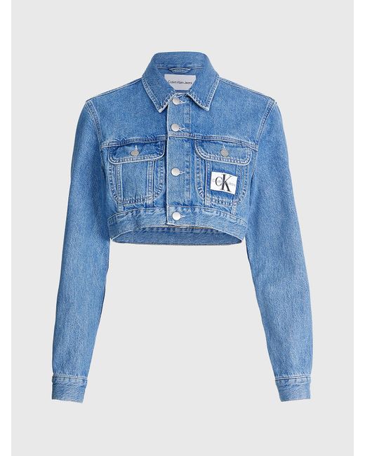 Veste ultra-courte en jean Calvin Klein en coloris Blue