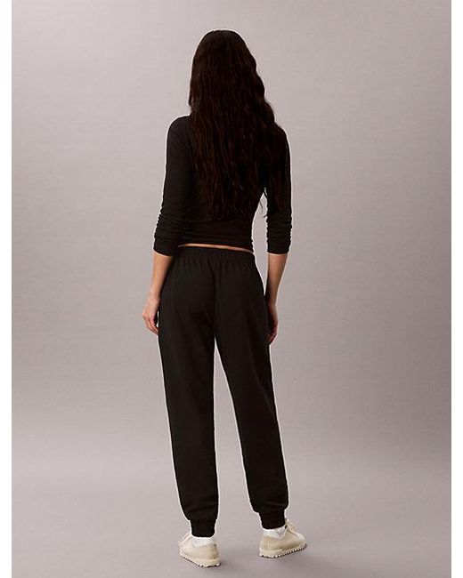 Calvin Klein Black Logo Cotton Jersey Lounge Sweatpants