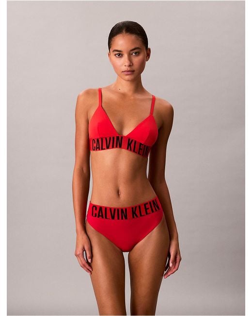 Calvin Klein Red Triangle Bikini Top Intense Power