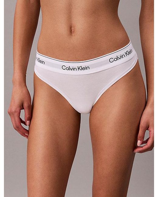 Calvin Klein White Thong Icon Cotton Modal